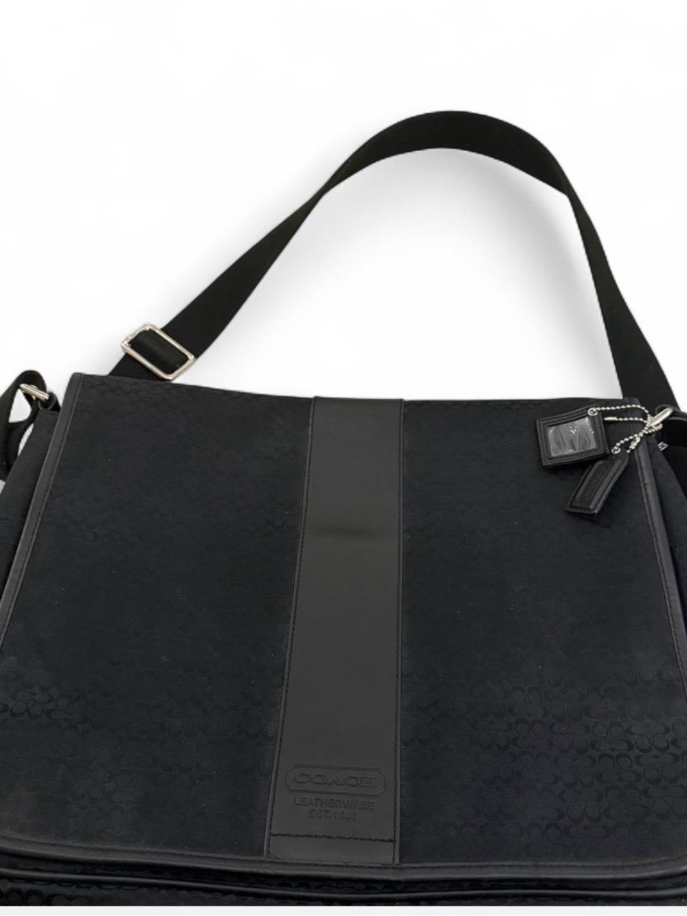 Coach Signature Messenger Bag w leather trim (selling  laptop case as well)